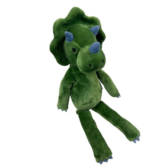 Max Kids Triceratops Plush Toy Green Dinosaur Soft Cuddly Stuffed Animal - Picture 2 of 6